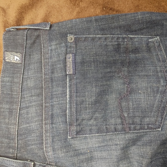 7 For All Mankind Blue Flare Jeans - Picture 7 of 7